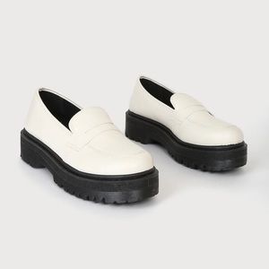 Maysie Bone Flatform Loafers